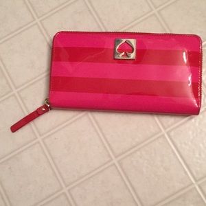 Kate Spade Stripe Patten Leather Wallet